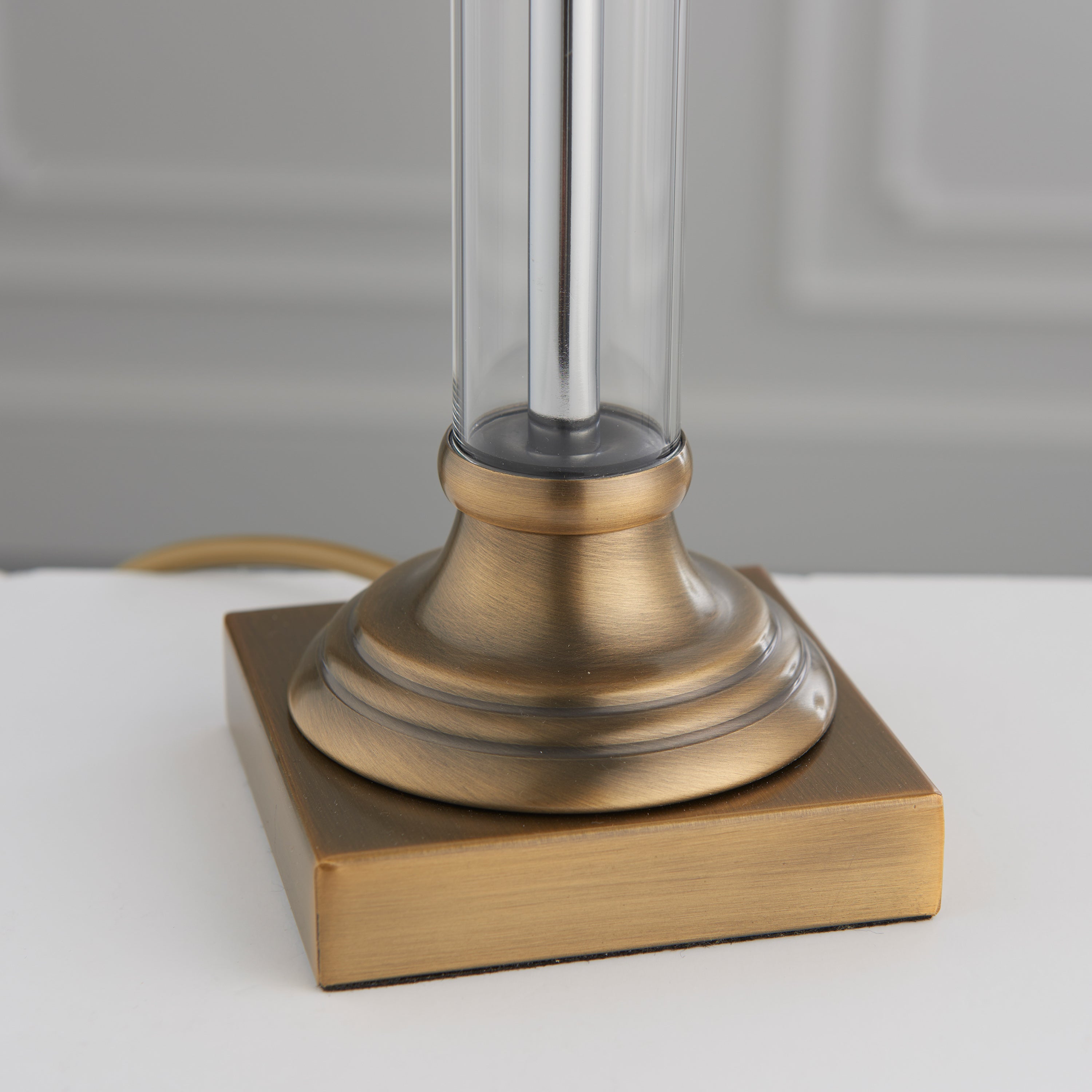 Astorga Antique Brass & Glass Stem Table Lamp